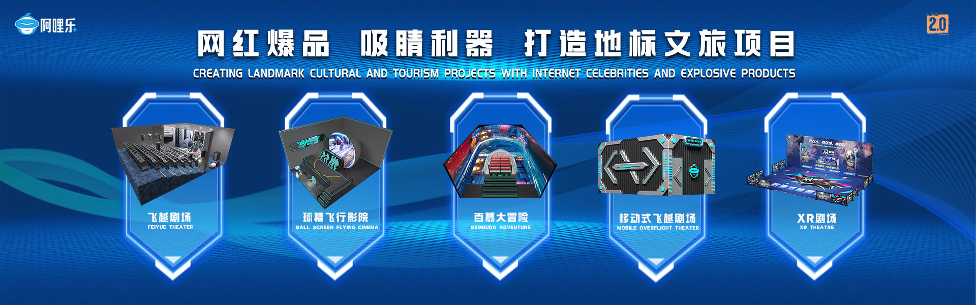 百慕大冒險、球幕飛行影院、裸眼3D軌道影院、臺風(fēng)地震體驗館、VR主題樂園、VR科普文旅